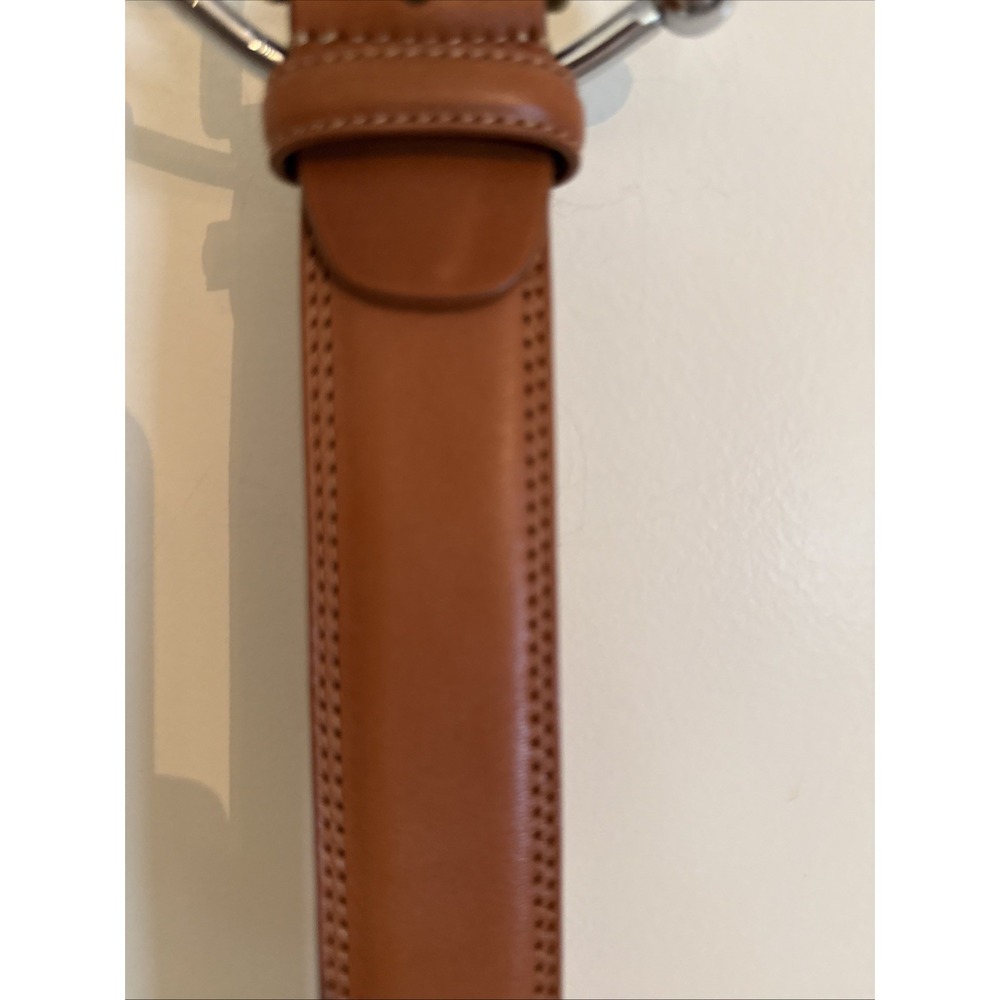 Bosca Brown Genuine Italian Leather Belt Size 44 Full Grain Hand Stained New - Picture 6 of 12